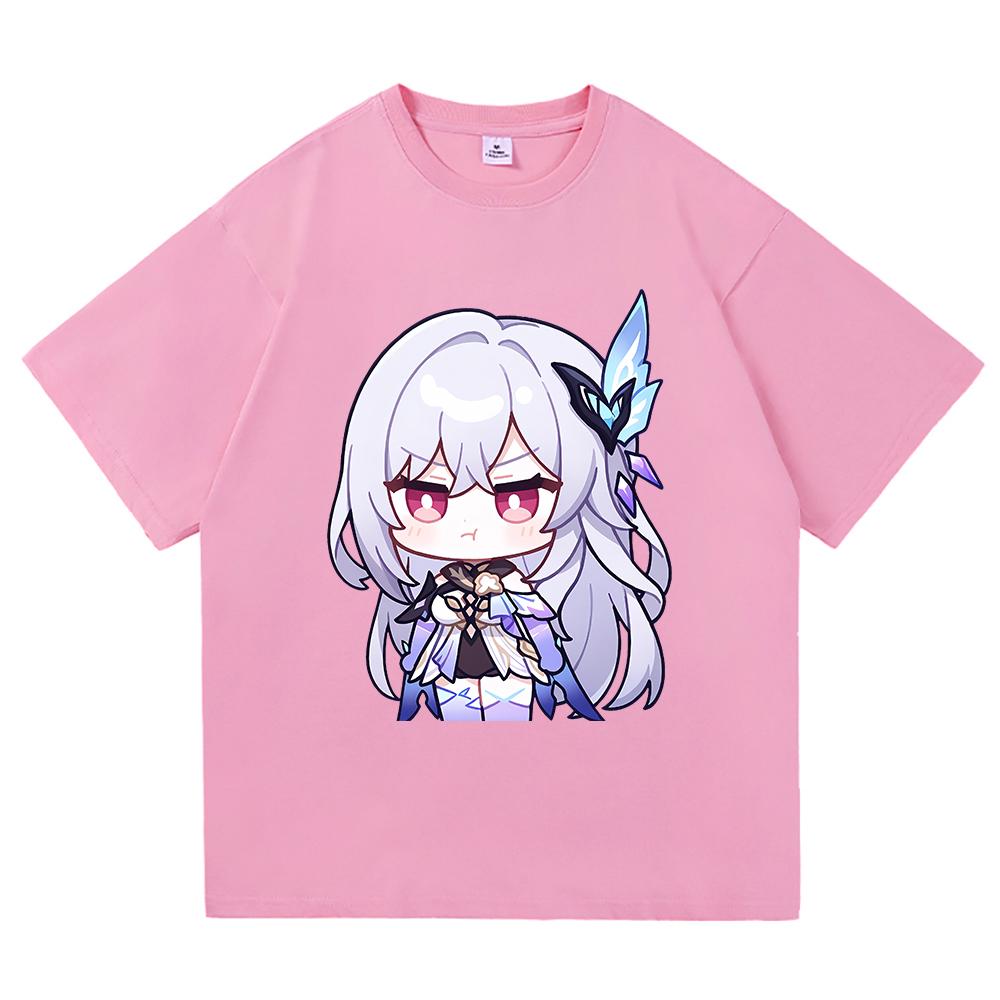 Футболка Genshin Impact Skirk Горячая Мода Мужская/Женская Эстетичная Смешная Милая Графическая Футболка Высокого Качества Повседневные Хлопковые Футболки