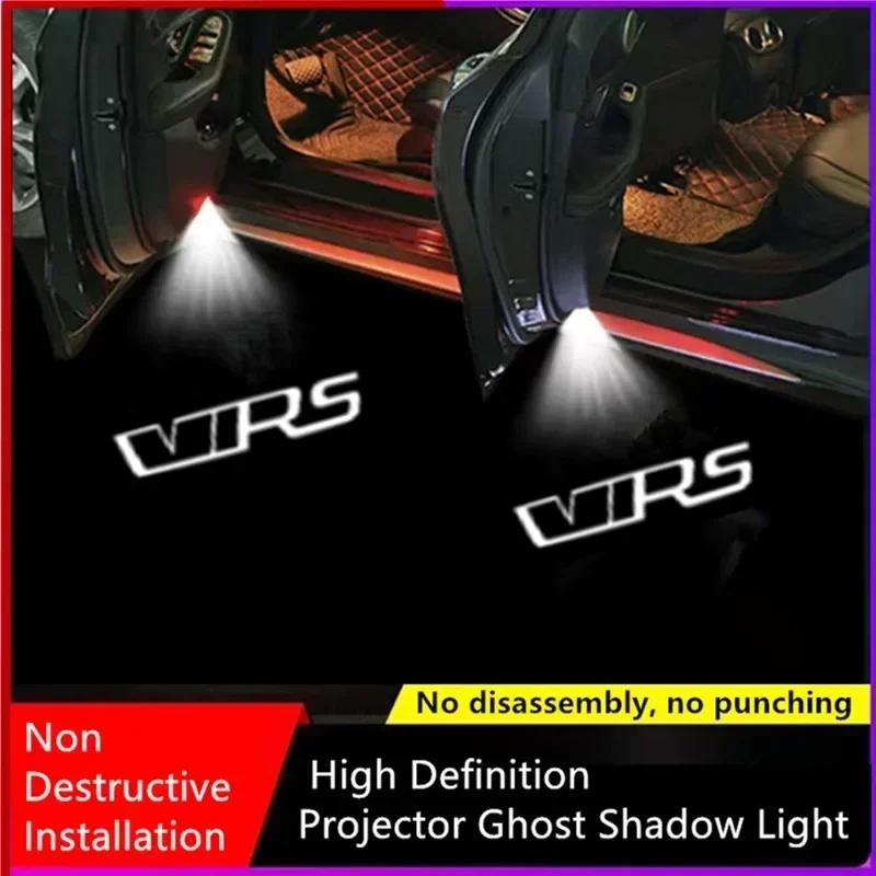 ZDVK6 2Pcs Car Door Welcome Light Logo for Skoda VRS Logo Octavia A5 MKII 2006 2007 2008-2013 Ghost Shadow Projector Lamp Accessories