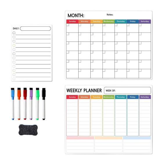 3 шт./набор магнитных наклеек для белой доски с ручками, ластик для доски, списки продуктов, графики домашних дел, меню