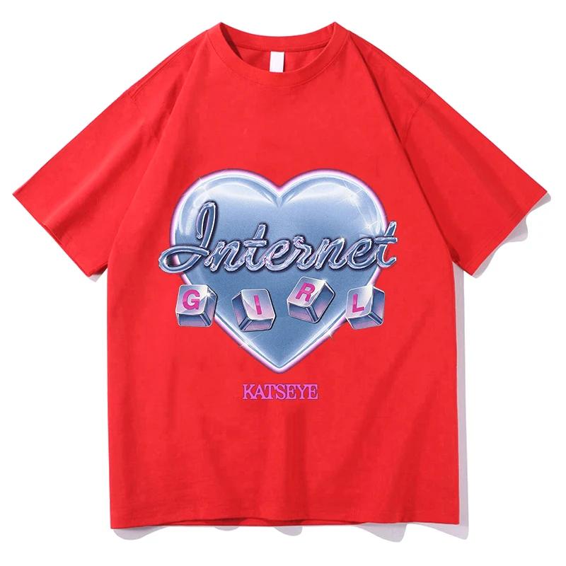 KATSEYE INTERNET GIRL Tour 2026 Tshirt Summer Short Sleeve Unisex Oneck Tshirts Cotton Unisex Streetwear Print Fashion Tops Tees