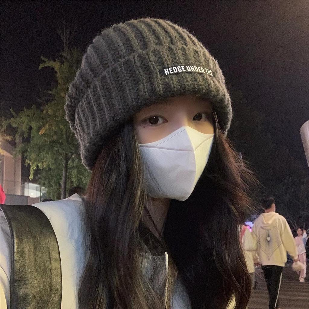 Мягкая и теплая женская акриловая вязаная шапка-бини, модная зимняя шапка с буквенным дизайном