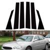 6 шт., подходит для Buick Lacrosse 2004-2009, глянцевый черный материал из поликарбоната, зеркальный эффект, центральная часть окна двери, средняя часть стойки стойки, отделка для колонки
