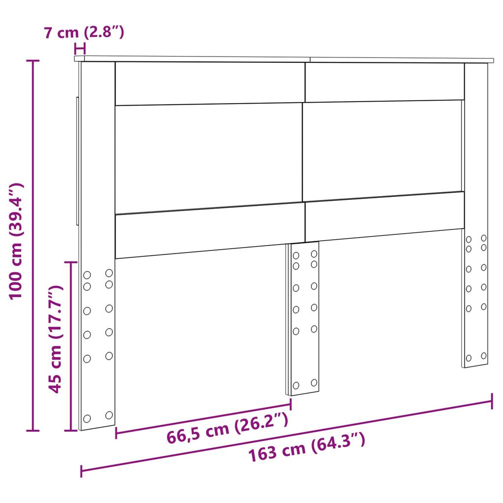 Headboard with Concrete Grey Headboard 160 cm Particleboard