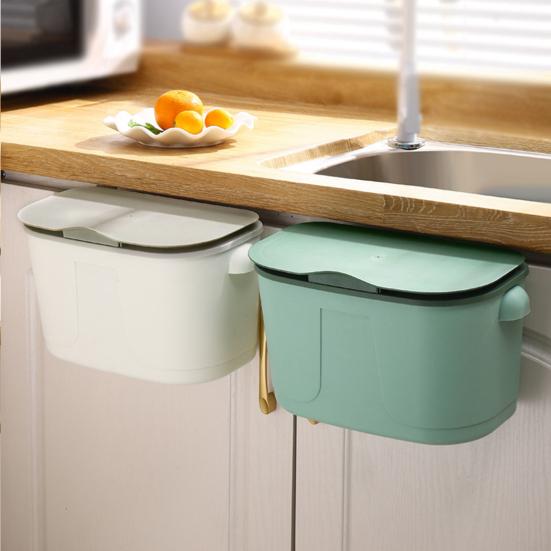 Подвесной мусорный бак на двери кухонного шкафа с ручкой, небольшой мусорный бак под раковиной, настенный контейнер для мусора, компостная корзина
