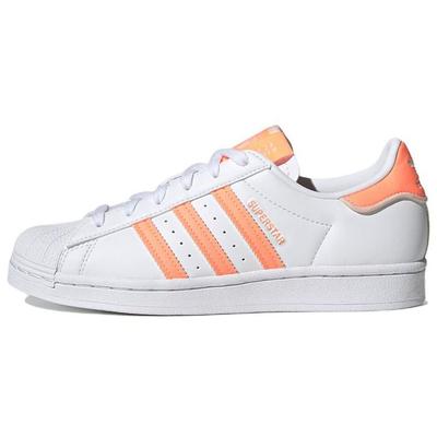 Оригинальные Superstar Удобные Повседневные Низкие Кроссовки Женские Кроссовки Белые Оранжевые GX1834