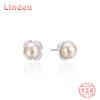 Линдон стерлингового серебра 925 пробы синтетический жемчуг серьги серьги-капли для женщин подарки на свадьбу