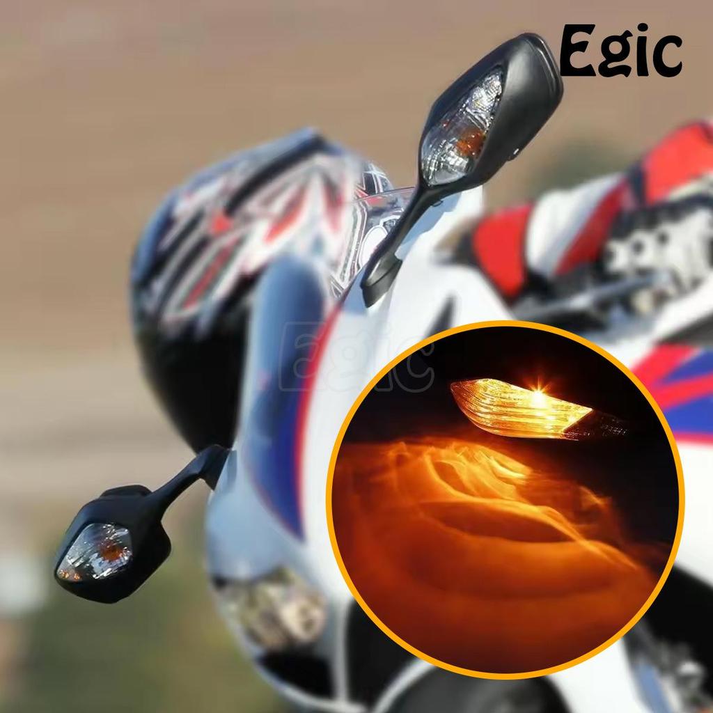 Зеркало заднего вида Honda CBR1000RR со светодиодным указателем поворота (2008-16, Желтый/Белый, Дымчато-серый)