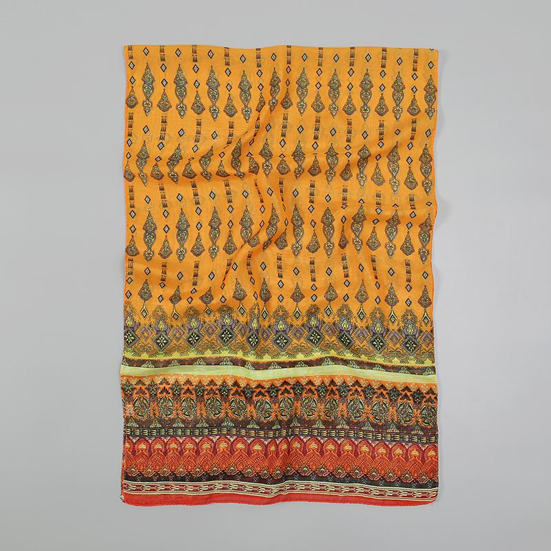 Новые шифоновые шарфы в индийском стиле, женские, дышащие, тонкие, из имитации шелка, женский платок и накидки, женский хиджаб с принтом, шаль