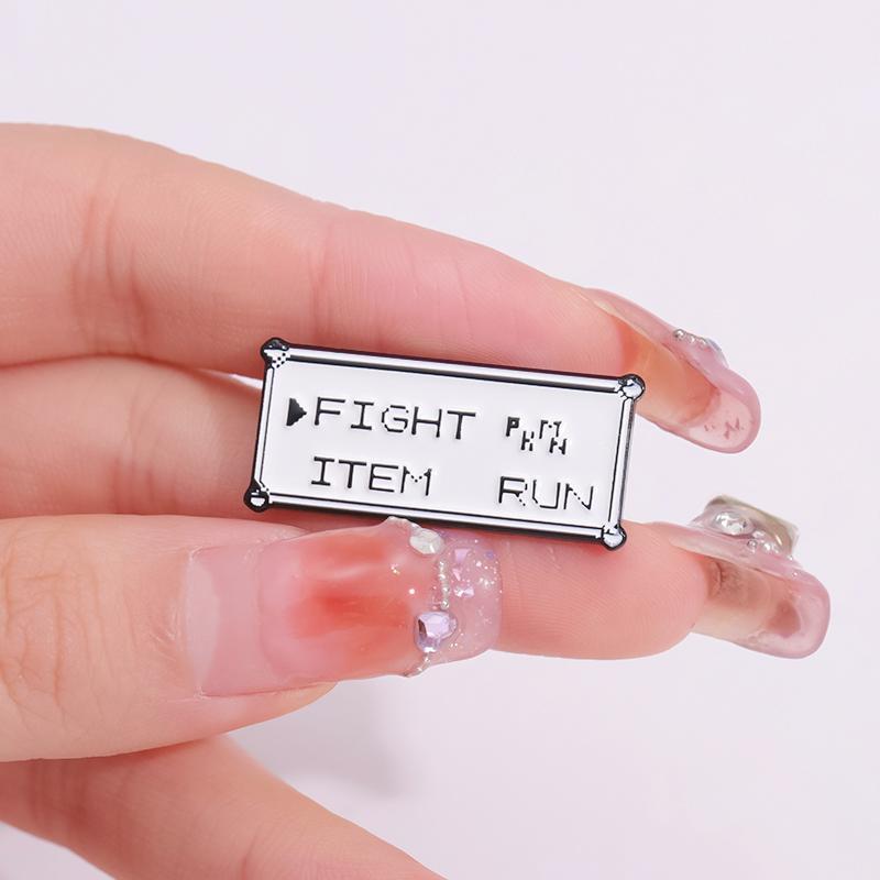 Прямоугольные эмалевые значки с текстом на заказ FIGHT ITEM RUN Броши Значки на лацкан Панк Ювелирные изделия Подарок для детей Друзей