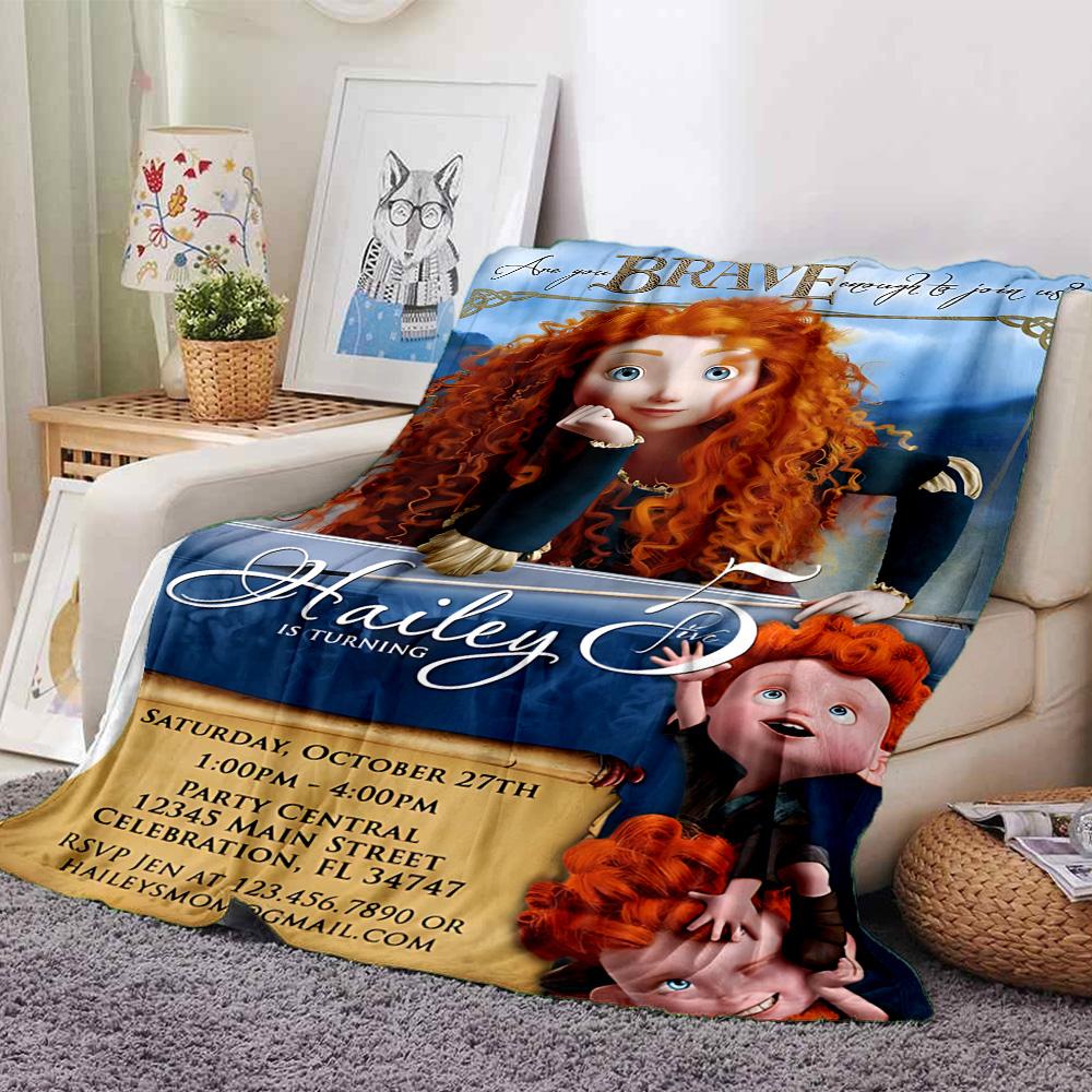 1pc Brave Adventure Birthday Invite flannel Blanket for Super Soft Cute Comfort Blanket for Travel Bedding Couch Sofa Blanket Y73014