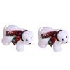 2Pcs Cute Christmas Bear Pendant Animal Simulated Polar Bear White Bear Ornaments  Outdoor