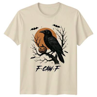 Ворон F-CAW-F Хэллоуин Мужская футболка Женская футболка Графический Унисекс Топ