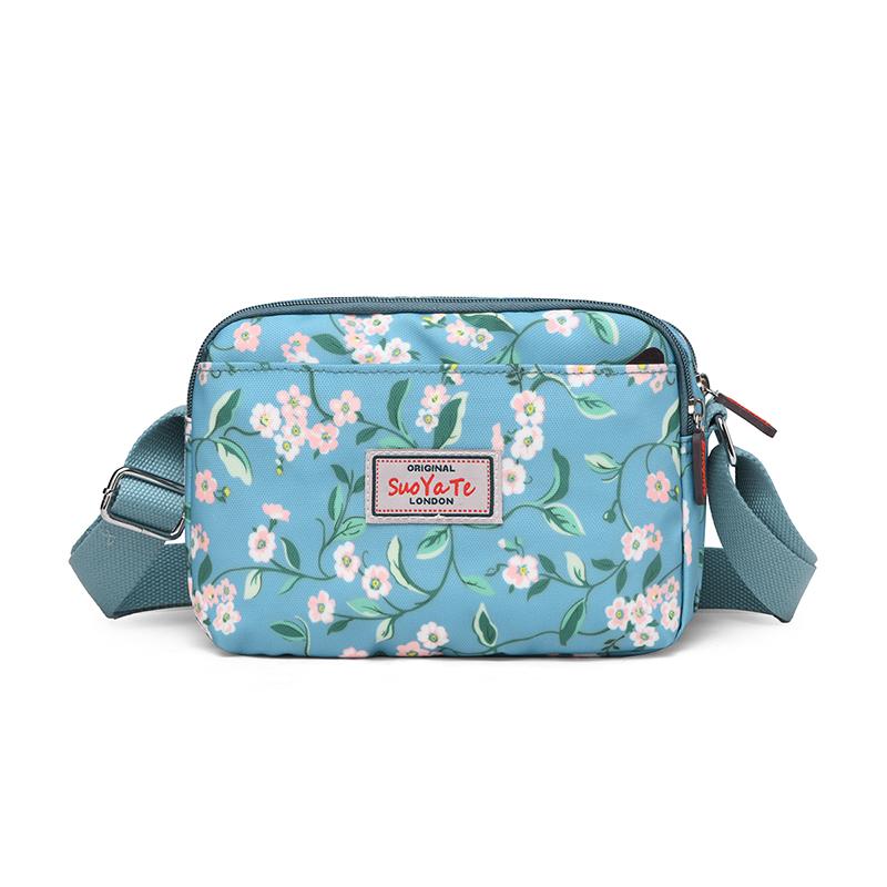 Нейлоновые сумки через плечо для женщин Модная маленькая квадратная сумка Водонепроницаемая вместительная сумка для мамы Женская красочная сумка кроссбоди с принтом