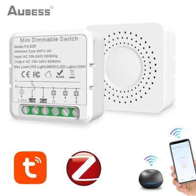 Смарт-диммер AUBESS Tuya ZigBee/WiFi, модуль выключателя, приложение, голосовой пульт дистанционного управления, подходит для Alexa Yandex Alice Google Home, нужна нейтральная