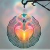 Kinetic Wind Spinner for Garden Decor 10 Inch Metal Heart and Butterfly Design with 360 Rotating Hook Hypnotic Swing