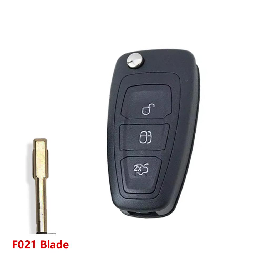 Чехол для автомобильного ключа с 2/3 кнопками для Ford Kuga C-Max S-Max Focus Fiesta Mondeo Galaxy, корпус чехла для автомобильного ключа с лезвием F021/Hu101