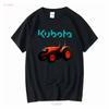 Мужская черная футболка с логотипом трактора Kubota, размер от S до 3XL, винтажная, стильная, повседневная, дизайнерская одежда, мягкая