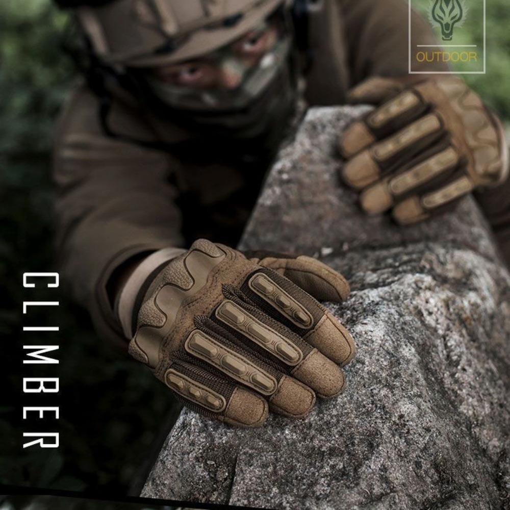 Тактические Перчатки Мужские Для Улицы Велосипеда Активного Альпинизма Полный Палец Тренировок Фитнеса Жесткий Череп Открытый Палец Мотоцикла