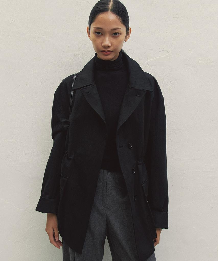 Make A Toast Oversized String Trench Jumper Black Mbdfjp001Bk