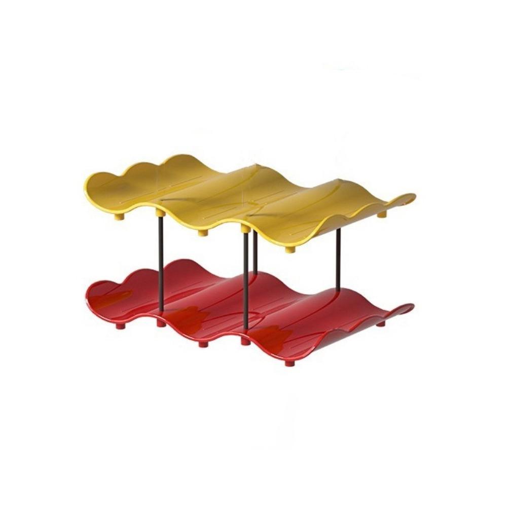 Anti-Fall Cup Storage Rack Large Capacity Water Cup Holder Wavy Multi-layer Finishing Rack Pantry