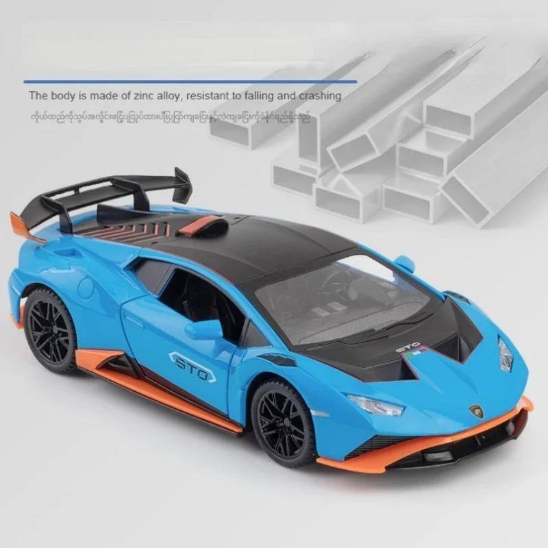 1/24 сплав Lamborghini Huracan STO суперкар металлическая литая модель автомобиля транспортные средства инерционный звук и свет для детей мальчик игрушки подарочная коллекция