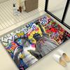 Креативный коврик для двери ванной комнаты с граффити, суперабсорбирующий ковер, нескользящие коврики для ног, декор для ванной комнаты, моющиеся коврики для туалета
