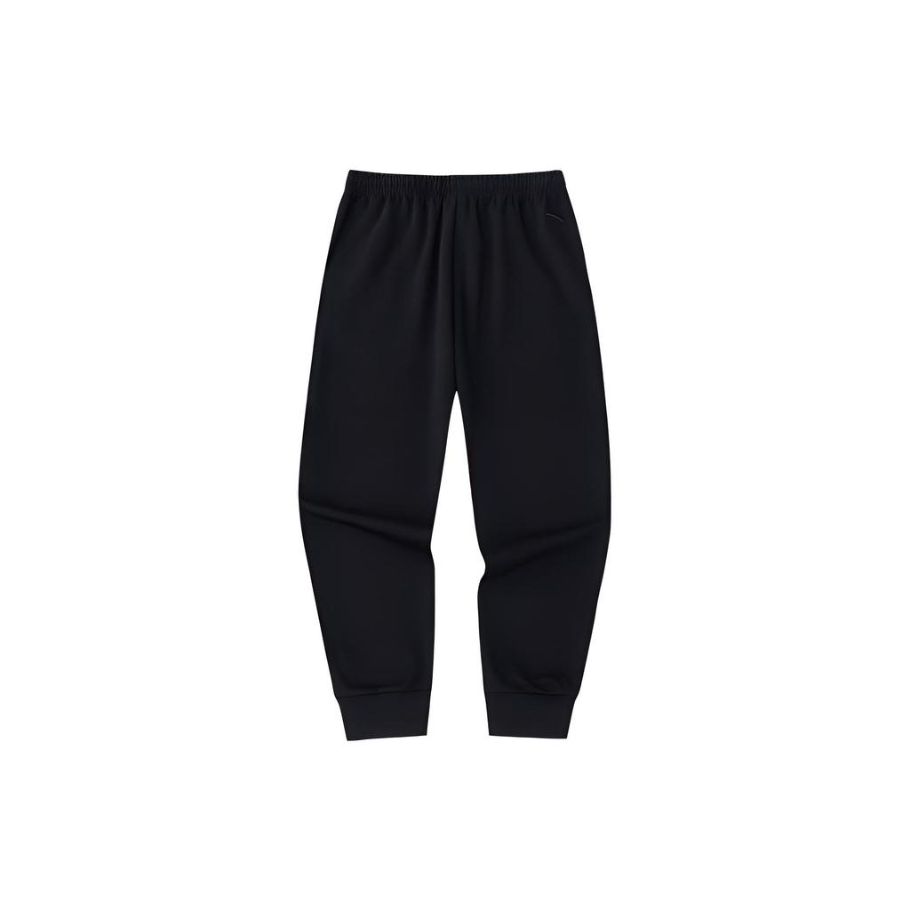 Anta Спортивные брюки Lifestyle Series Letter средней посадки с вышивкой, приятные для кожи, для бега в кампусе, трикотажные брюки унисекс, черные 152418307-1