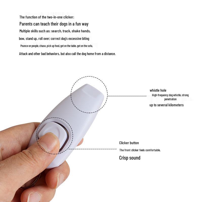 Свисток и кликер для дрессировки питомцев: Многофункциональный дрессировщик собак с брелоком.