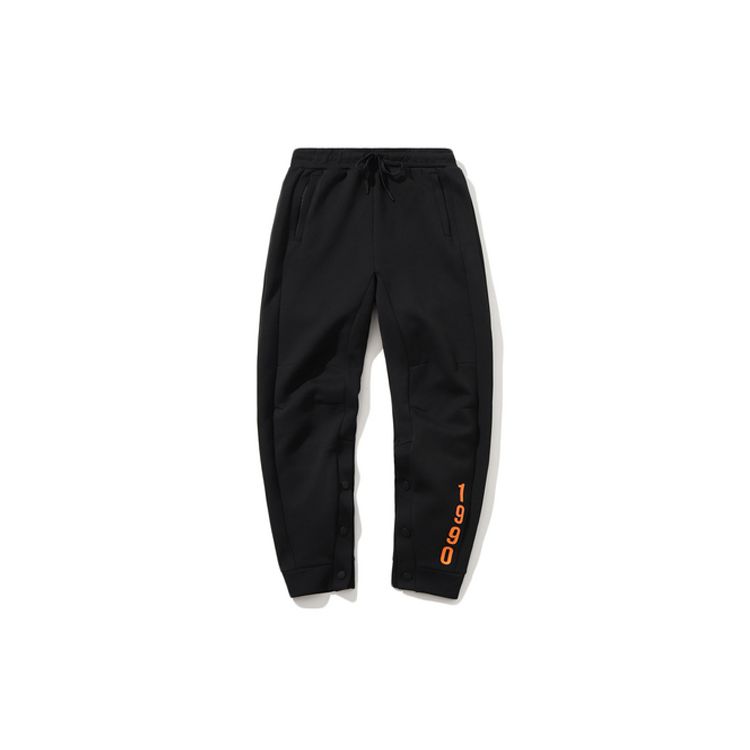 Li Ning SS20 Fashion Week Runway Series Straight Leg Knitted Casual Sports Pants Men Bottoms Standard-Black AKLP285-1