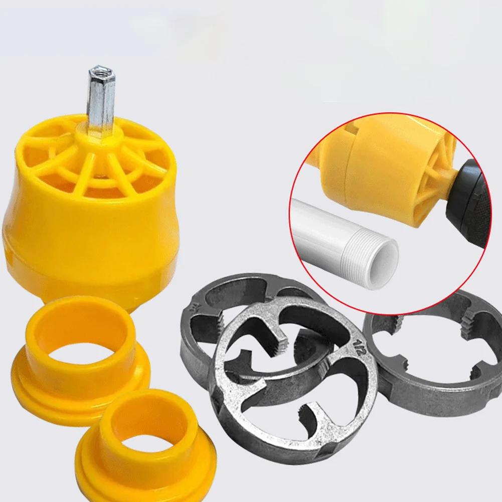 Комплект для нарезания резьбы на трубах из ПВХ с плашками 1/2 дюйма и 3/4 дюйма, резьбонарезной станок для труб, устройство для нарезания пластиковой резьбы, электрический резьбонарезной станок