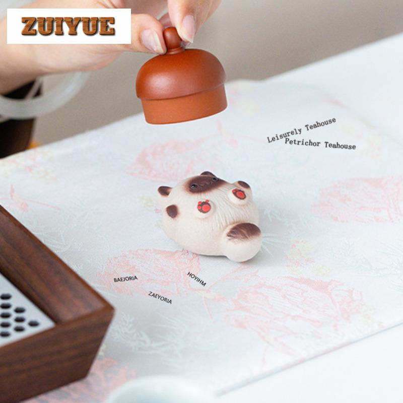 Purple Clay Kitten Or Rabbit Tea Pet Traditional Flowerpot Landscaping Tea Figurine Play Toys Tea Statue Ornaments Collection