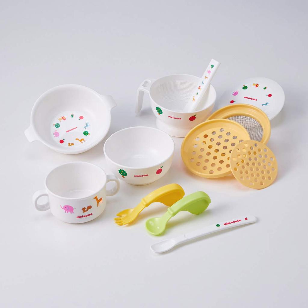 Набор столовых приборов Подарочный набор детских столовых приборов Сделано в Японии Детское питание Мальчики Девочки Малыши Дети Детская одежда Одежда Подарочная белая [MIKI HOUSE] [Упакованная]