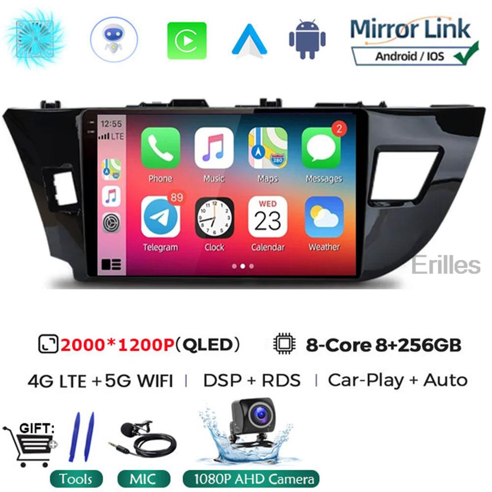 Android 14 2 Din автомобильный радиоприемник для Toyota Corolla Ralink 2014 - 2016 Мультимедийный видеоплеер Навигация MP5 Стерео Carplay Головное устройство