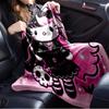 For Gothic, Hello Kitty, HalloweenAnime-Themed Flannel Blanket, Glam Style, Digital Print, All-Season Comfort, Tear-Resistant, Knitted Craft