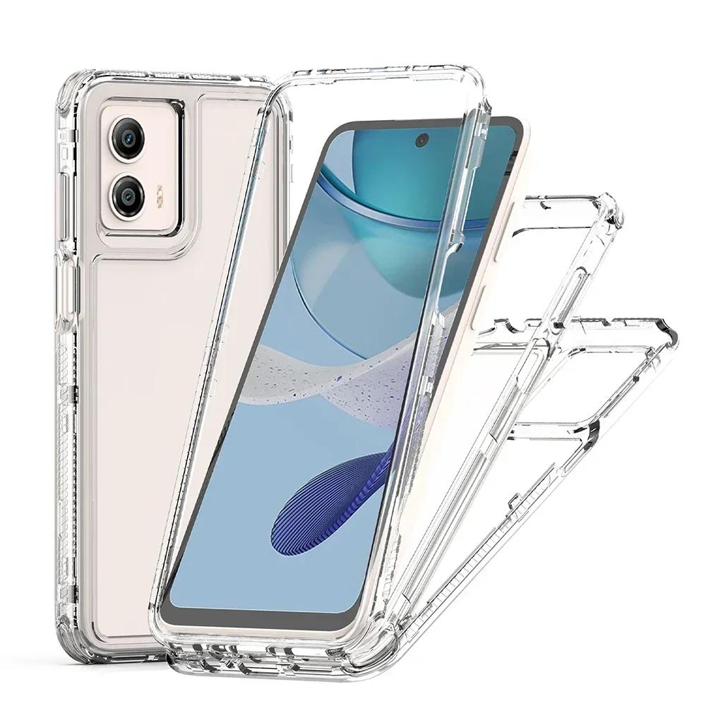 Прозрачный противоударный чехол для Moto G85 G84 Edge 40 Neo E13 E30 E40 G04 G13 G14 G23 G24 Power G34 G52 G53 G54 Защитный бампер