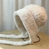 Hat Women's Autumn and Winter Plush Bear Hat Korean Version Versatile Warmth Showing Face Small Ear Protection Sweet Pullover Hat Sweet Style