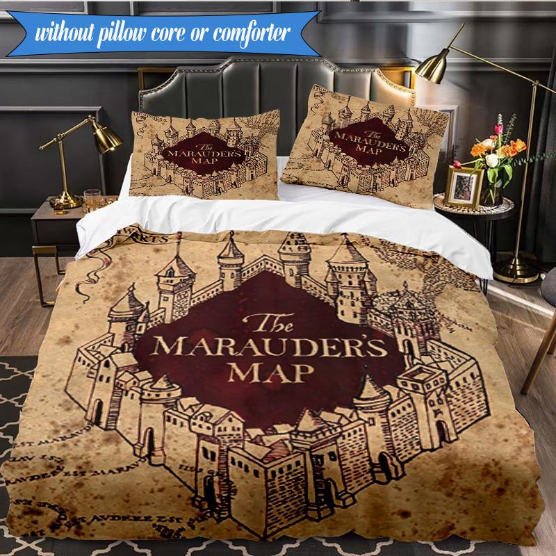 Magic School Adventure 3pcs K-pop music group Bedding set,Ideal for Bedroom, Dormitory,Including Duvet Cover And 2pcs Pillowcases,Fan gifts
