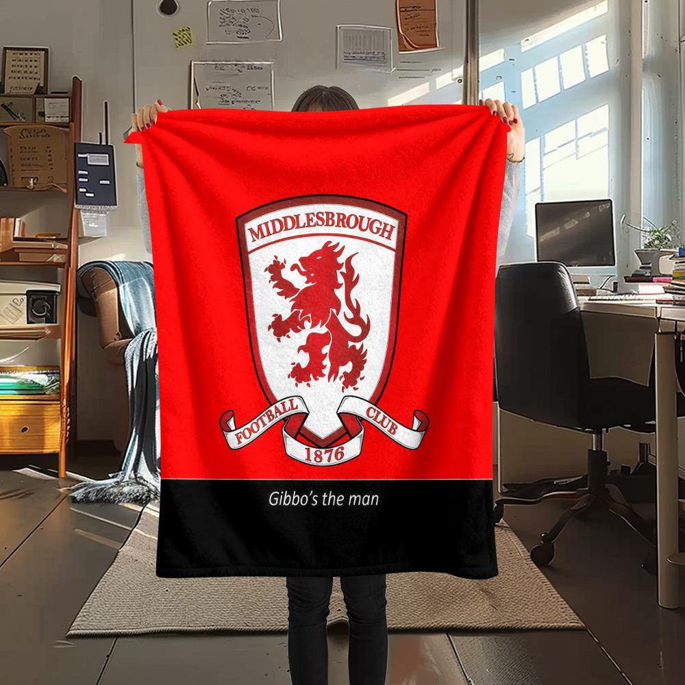 Middlesbrough FC Flannel Blanket, High quality Comfortable for All Seasons, Home Decor, Warmth and Comfort