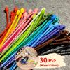 30pcs Silicone Reusable Cable Organizer, Cable Tie, Management Zipper Kinking, Multifunctional Bag and Food Fresh-keeping Headphone Cable