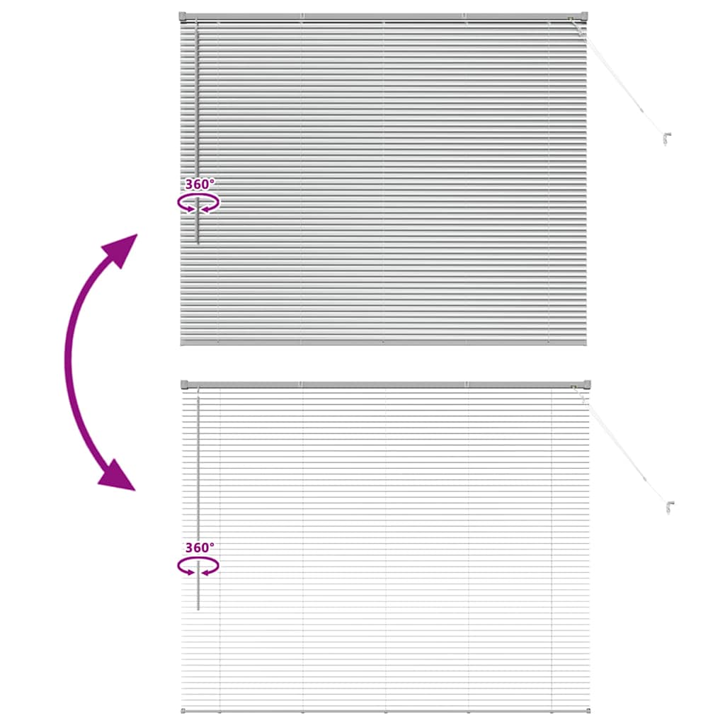 Aluminum Venetian Blinds Silver 130 x 155 cm