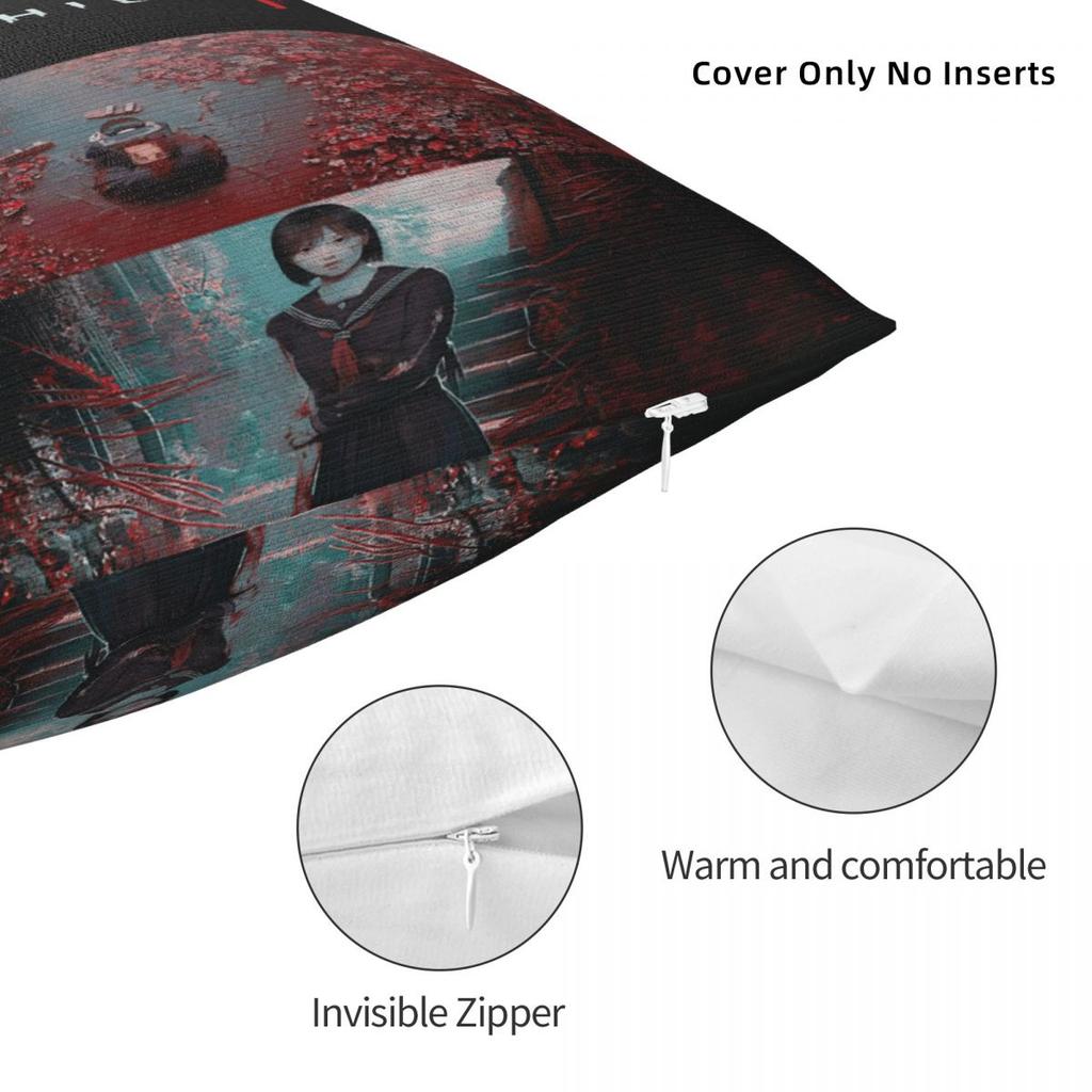 Автомобильные украшения Silent Hill F Хоррор-игра 2025 Наволочка Мерч Чехол для подушки на молнии Разные размеры