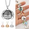 Unisex Expandable Multi Photos Ball Pendant Locket Chain Necklace Gift