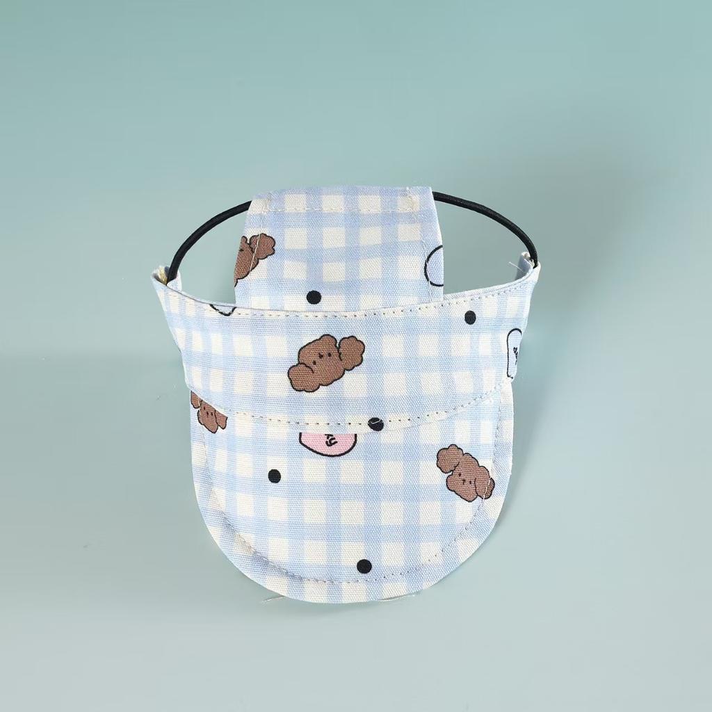 Bonnie 2025 New Arrival Fall Eco-Friendly Plaid Leisure Polyester Pet Hat Cats Dogs Blocking UV Protect Breathable Baseball Cap