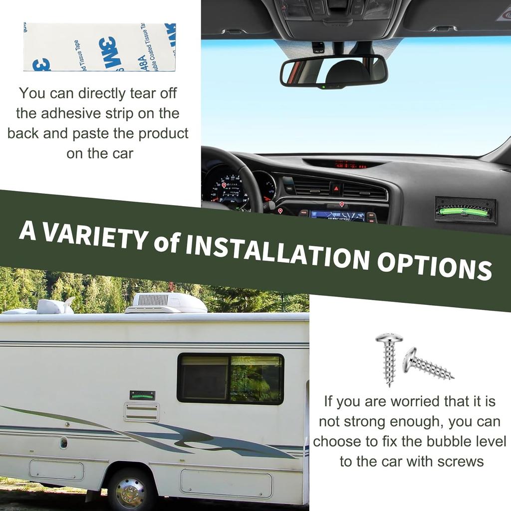 Rv Level Bubble 2-Pack, Bubble Level for Rv, Precision Leveling, Compatible with Adhesive, Camper,Trailer Leveling Bubble, Levels for Long-Lasting