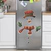 Christmas Snowman Refrigerator Sticker Kitchen Home Beautification Wall Sticker