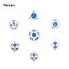 7 Pcs White Blue Meteor Hammer Metal Dice Solid Metal Polyhedral Dice Set Suitable for Role-Playing RPG  Board Game Card Game