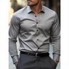 Мужская белая рубашка большого размера с длинным рукавом в стиле business casual для лета