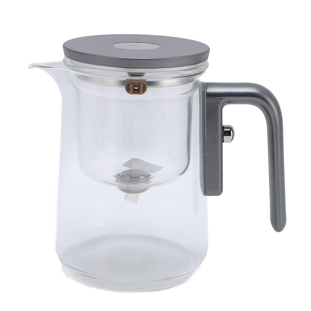 Water Separation Glass Teapot 600ml Transparent Magnetic Glass Tea Pot with Infuser and Lid