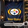 TapestryPittsburgh Steelers Custom Name Text Personalized Wall Hanging Tapestry Home Wall Decor