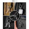 [TIMULTI] round shape carabiner key ring Fashionable Made of titanium lightweight small size one touch storage Load capacity 20Kg (Titanium) Gray *2